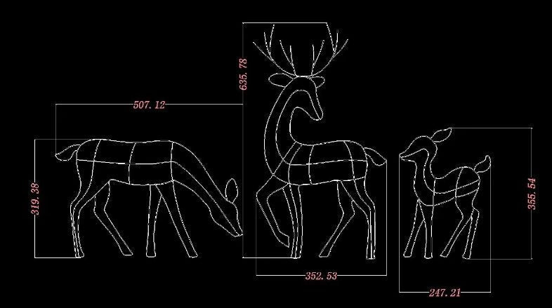LumiRein LED Reindeer Family – Illuminated Metal Christmas Decoration | Indoor & Outdoor Holiday Display