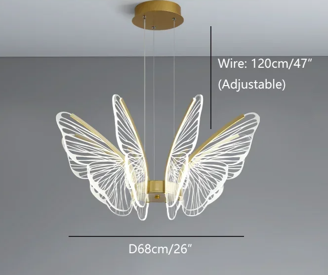 Butterfly Glow LED Pendant Light – Dimmable Designer Ceiling Light | Remote-Controlled Ambient Lighting | Contemporary Luxury Interior Feature
