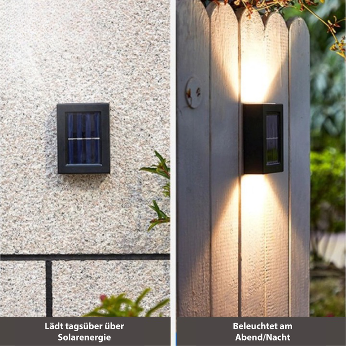 Kabellose LED-Solar-Wandlampen Deluxe-Leuchtezauber