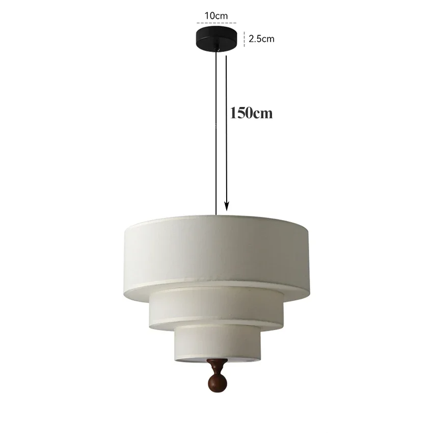 Boho Fabric Pendant Light – Wooden Ceiling Lamp | Warm Ambient Lighting | Rustic Modern Interior Décor