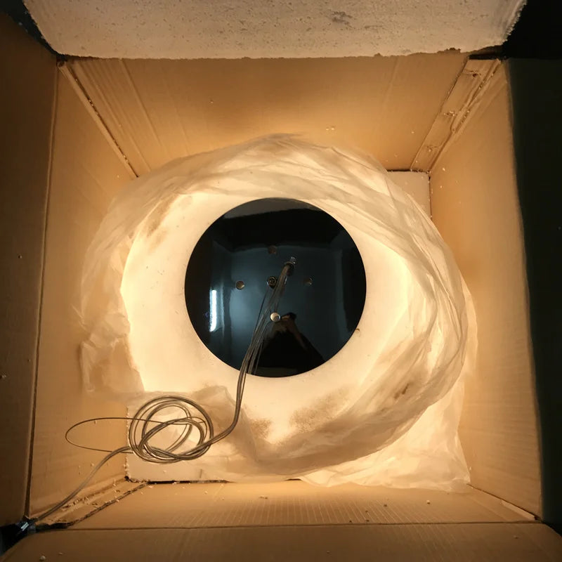 Moonlight Halo LED Pendant Light – Scandinavian Designer Ceiling Lamp | Contemporary Ambient Lighting | Statement Interior Feature
