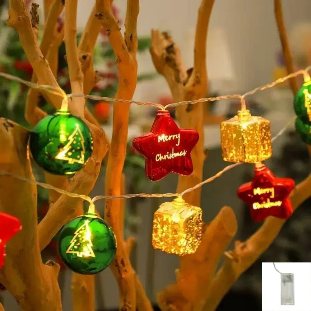 Hollow Globe LED Christmas String Lights – Battery-Powered Decorative Lights for Parties, Bedrooms & Christmas Trees