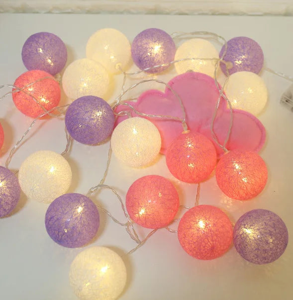 LumiCotton LED Cotton Ball String Lights – Decorative Fairy Lights for Home, Garden & Seasonal Celebrations
