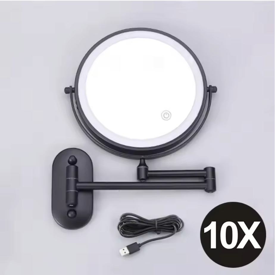 LuxeView LED Vanity Mirror – Rechargeable Magnifying Bathroom Mirror | Adjustable 3-Colour Lighting