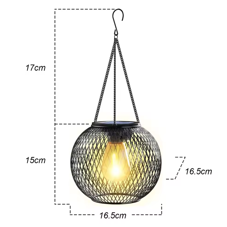 Solastra Lantern Light – Solar LED Garden Lantern | Decorative Outdoor Hanging Light with Warm Ambient Glow