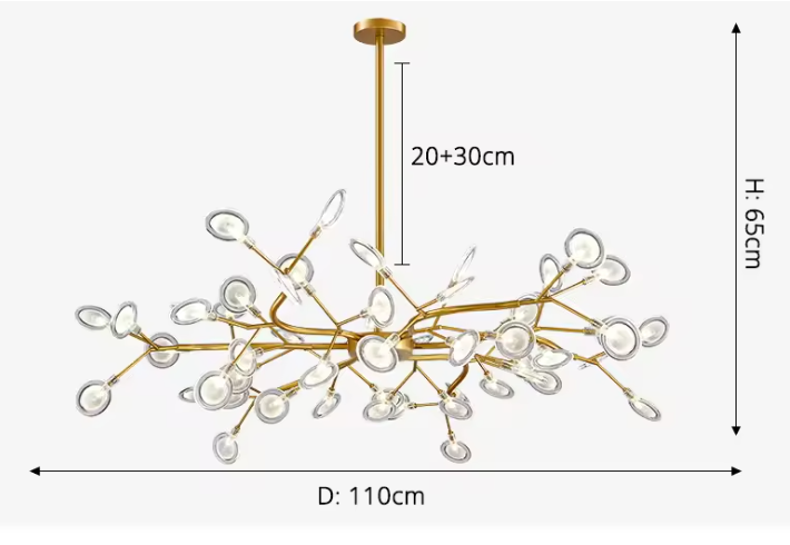 Twig Firefly Chandelier – Modern Sculptural Ceiling Light | Minimalist Ambient Statement Lighting