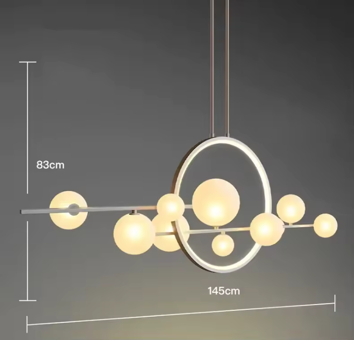 Elara Glass Globe Chandelier – Modern Ring Chandelier | Elegant Contemporary Statement Lighting