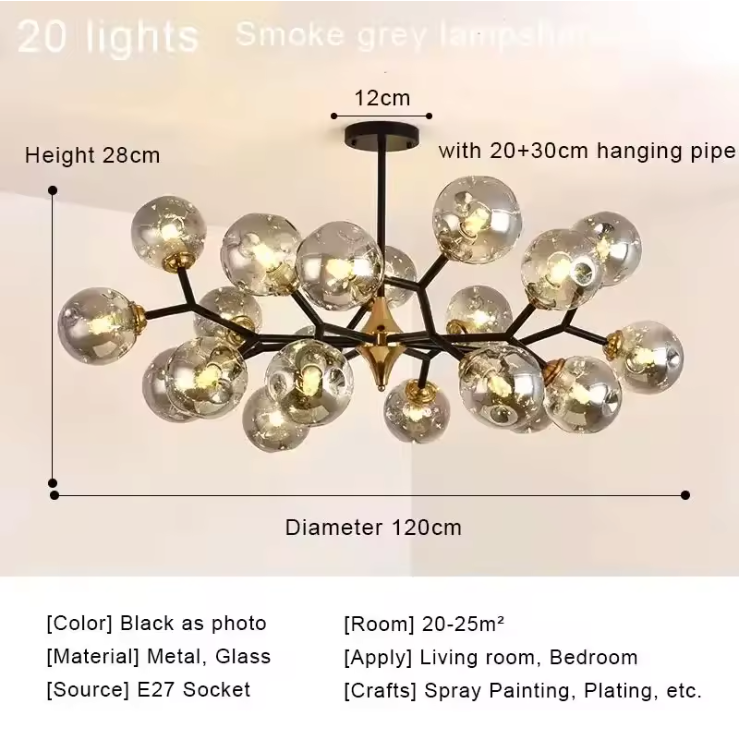 Aurelia Glass Chandelier – Modern Blown Glass Ceiling Light | Scandinavian Luxury Interior Lighting