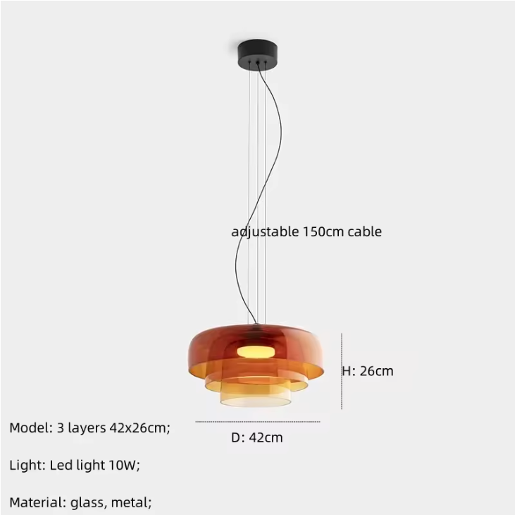 Virelli Glass Pendant Light – Vintage-Inspired Ceiling Lamp | Contemporary Medieval Style Hanging Light