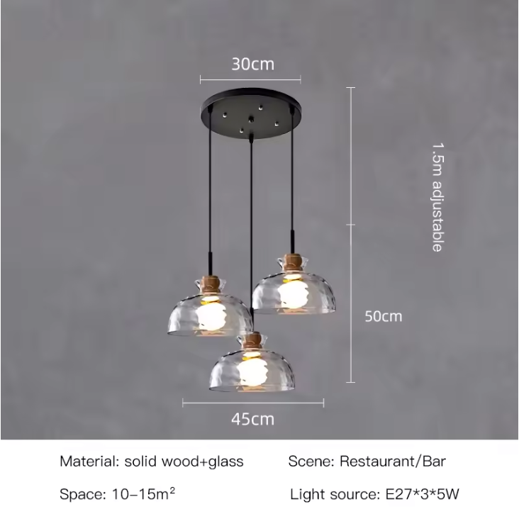 TOKYO Glass Chandelier – Minimalist Modern Pendant Light | Elegant Ambient Interior Lighting