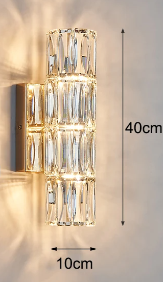 Crystal Luxe LED Wall Light – Stainless Steel Wall Lamp with Clear Glass Shade | Contemporary Ambient Lighting | Elegant Interior Feature