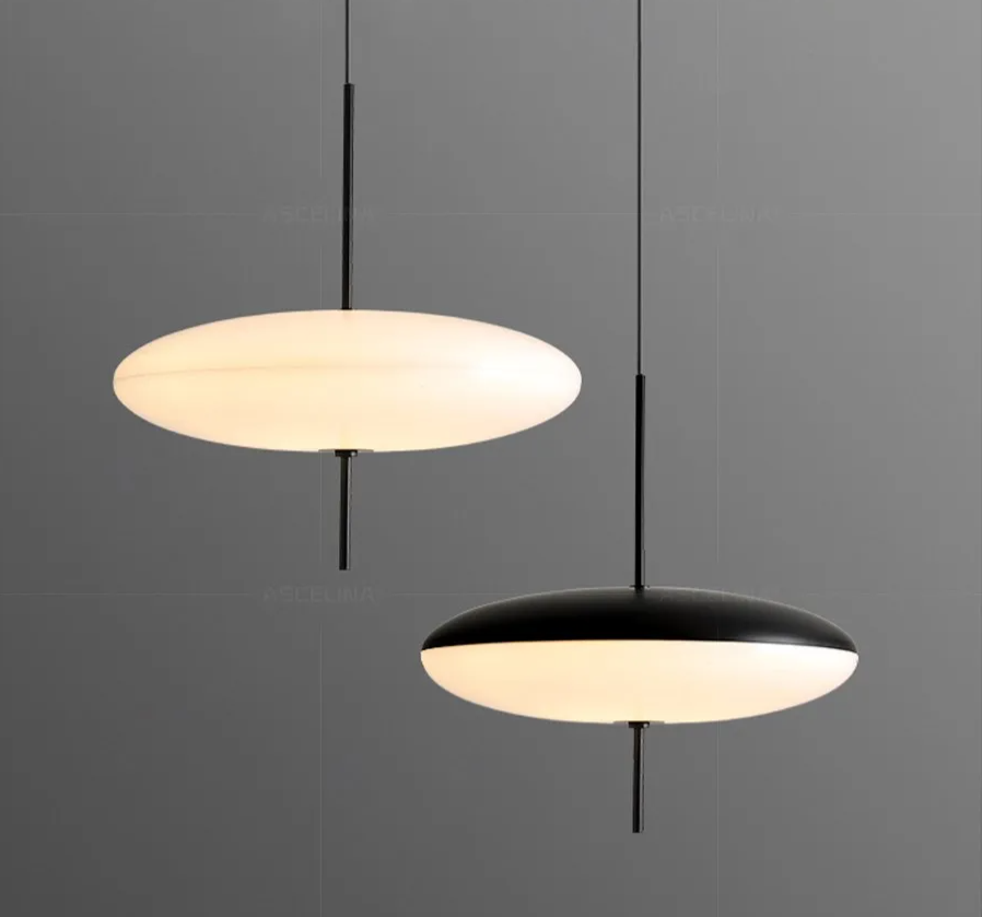 Modern UFO Pendant Light – Minimalist LED Hanging Lamp in Black or White for Living Rooms, Bedrooms, Restaurants & Offices