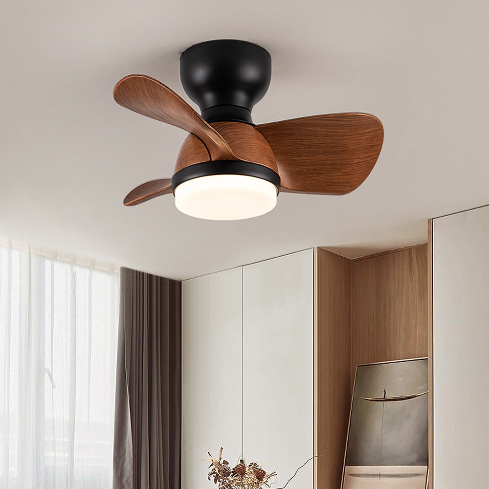 Einfacher, stilvoller Deckenventilator mit LED-Beleuchtung-Leuchtezauber