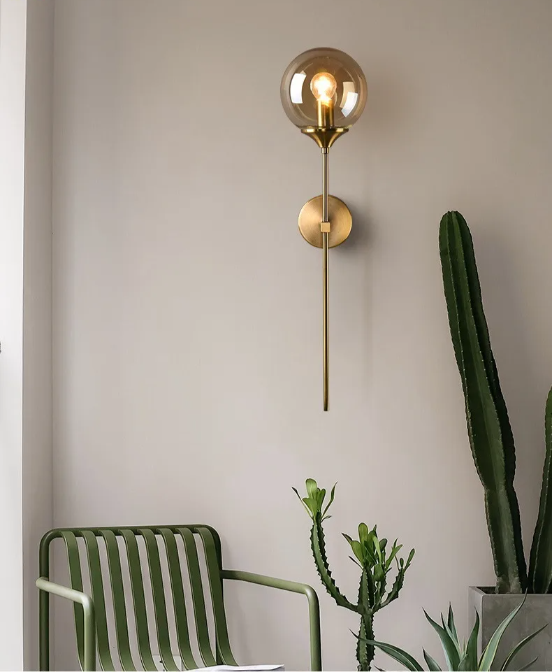 Nordelle Globe Wall Light – Scandinavian Glass Wall Lamp | Modern Ambient Lighting | Minimalist Interior Elegance