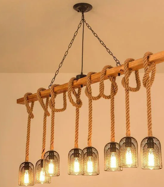 Vintage Farmhouse Chandelier – Five-Light Industrial Pendant | Rustic Café & Restaurant Lighting | Americana-Inspired Statement Piece