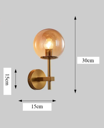 AuroraSphere Wall Light – Nordic Glass Globe LED Wall Lamp | Modern Ambient Lighting for Bedrooms & Bathrooms