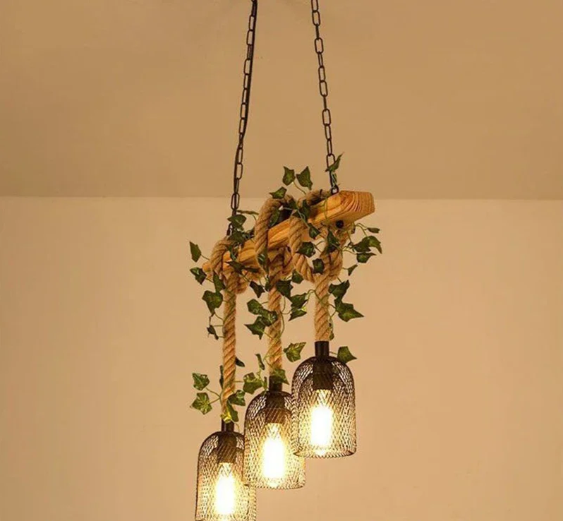 Vintage Farmhouse Chandelier – Five-Light Industrial Pendant | Rustic Café & Restaurant Lighting | Americana-Inspired Statement Piece
