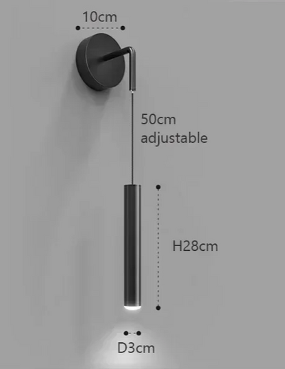 Modern Aluminium LED Wall Light – Minimalist Bedside Reading Sconce | Contemporary Ambient Lighting