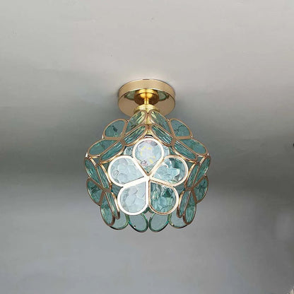 Design-Deckenleuchte aus Glas im floralen Stil-Leuchtezauber