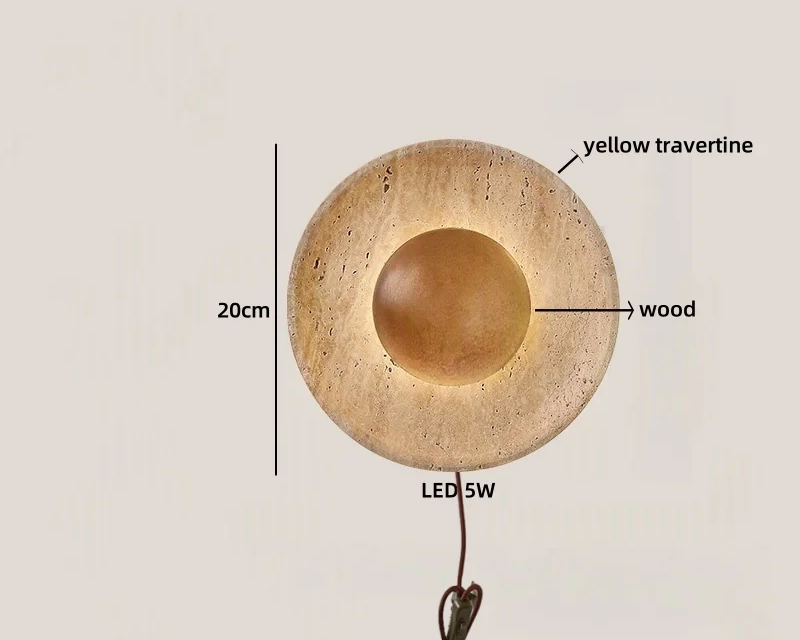 Travertine Stone LED Wall Light – Modern Luxury Wall Sconce | Warm Ambient Interior Lighting