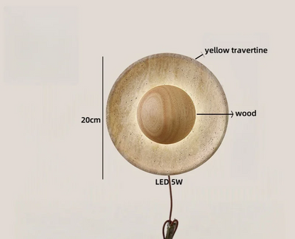 Travertine Stone LED Wall Light – Modern Luxury Wall Sconce | Warm Ambient Interior Lighting