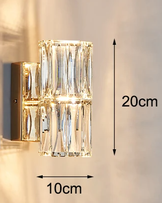 Crystal Luxe LED Wall Light – Stainless Steel Wall Lamp with Clear Glass Shade | Contemporary Ambient Lighting | Elegant Interior Feature