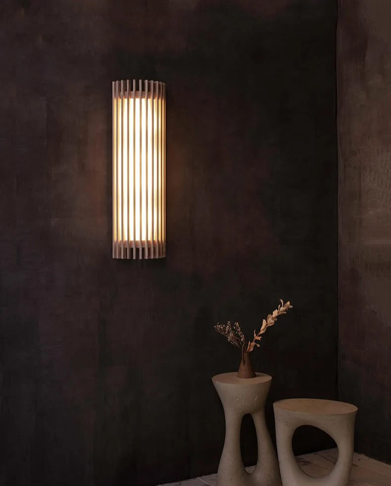 Kiyora Walnut Wall Light – Japanese Wabi-Sabi LED Wall Lamp | Warm Ambient Lighting for Modern Interiors