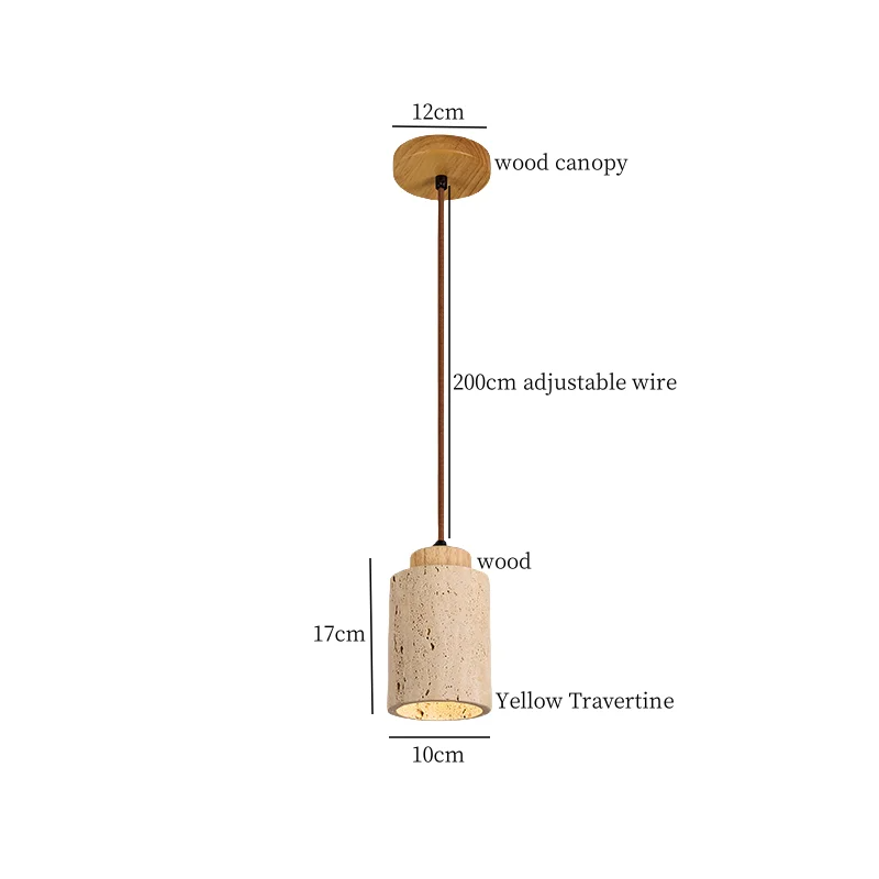 Travora Wabi Pendant Light – Natural Travertine Stone Ceiling Lamp | Japandi Ambient Lighting | Sculptural Interior Elegance