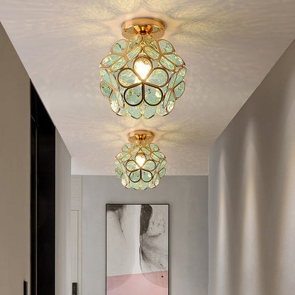 Design-Deckenleuchte aus Glas im floralen Stil-Leuchtezauber