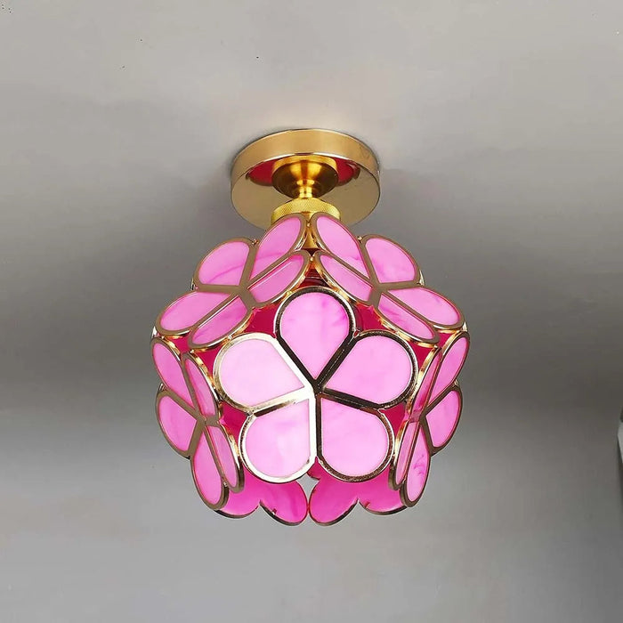 Design-Deckenleuchte aus Glas im floralen Stil-Leuchtezauber