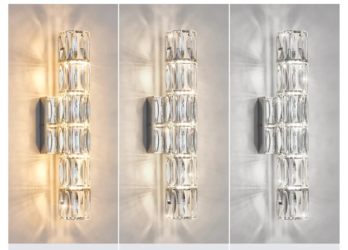 Crystal Luxe LED Wall Light – Stainless Steel Wall Lamp with Clear Glass Shade | Contemporary Ambient Lighting | Elegant Interior Feature