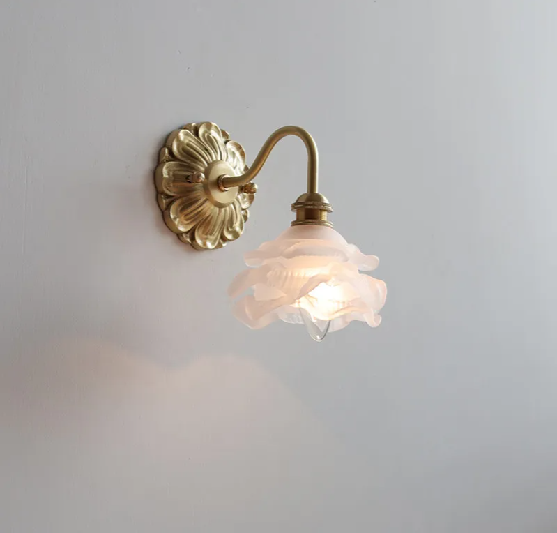 Frosted Glass LED Wall Light with Copper Finish – Modern Luxury Wall Sconce | Elegant Ambient Lighting