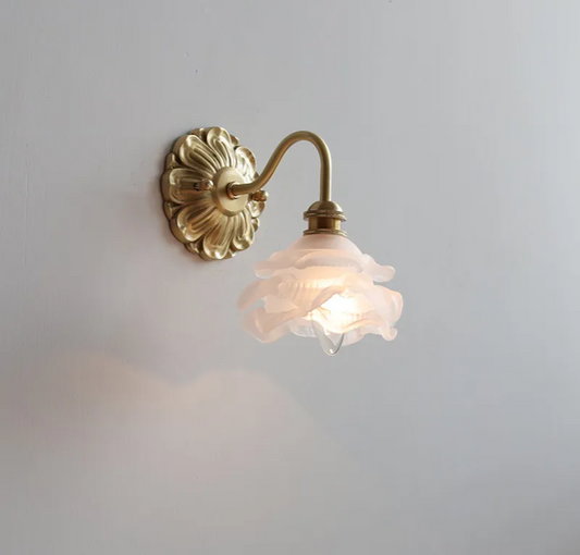 Frosted Glass LED Wall Light with Copper Finish – Modern Luxury Wall Sconce | Elegant Ambient Lighting