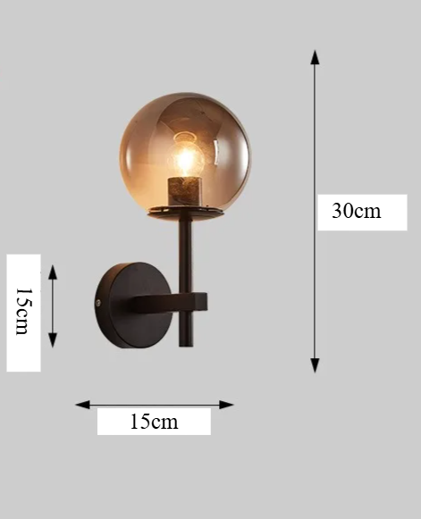 AuroraSphere Wall Light – Nordic Glass Globe LED Wall Lamp | Modern Ambient Lighting for Bedrooms & Bathrooms