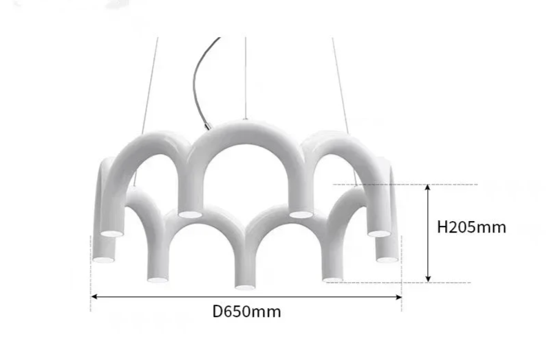 Sculptural U-Shaped LED Ceiling Light – Modern Designer Chandelier | Luxury Architectural Lighting