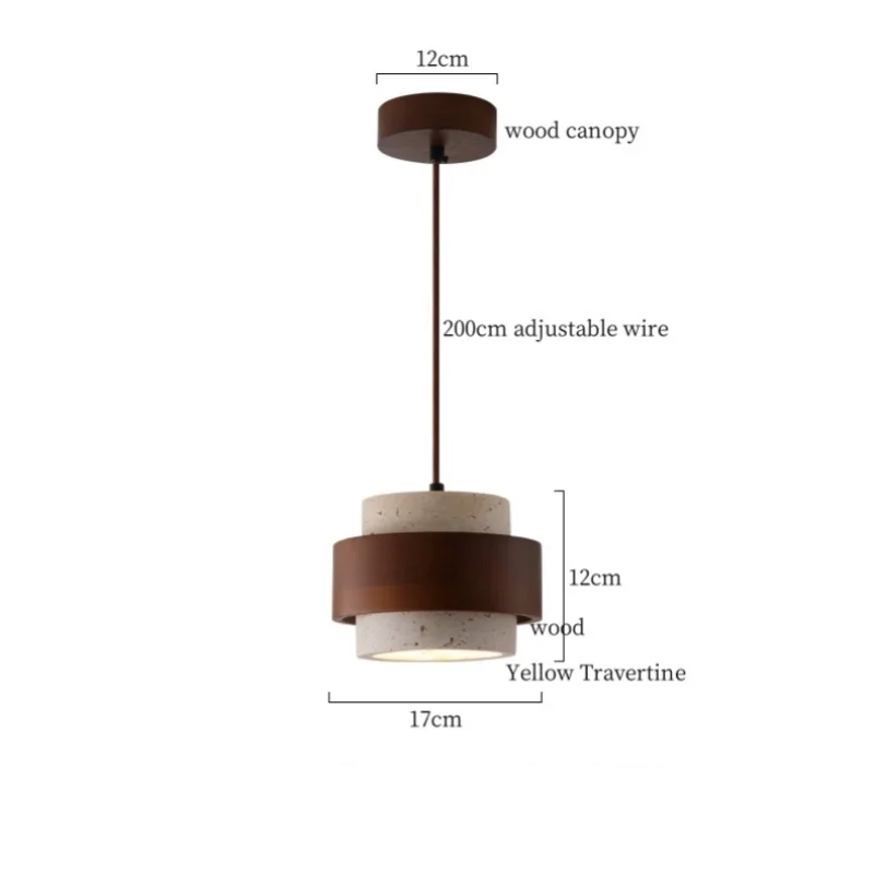 Travora Wabi Pendant Light – Natural Travertine Stone Ceiling Lamp | Japandi Ambient Lighting | Sculptural Interior Elegance