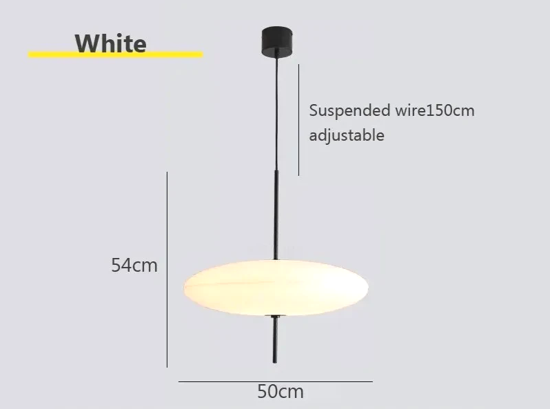 Modern UFO Pendant Light – Minimalist LED Hanging Lamp in Black or White for Living Rooms, Bedrooms, Restaurants & Offices