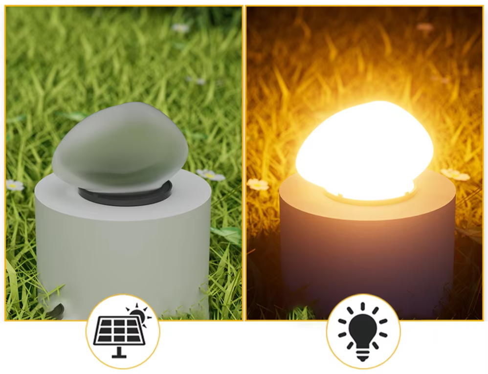 LUXGLOW Solar-Kiesel Außenleuchte-Leuchtezauber