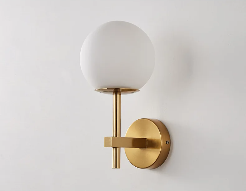 AuroraSphere Wall Light – Nordic Glass Globe LED Wall Lamp | Modern Ambient Lighting for Bedrooms & Bathrooms