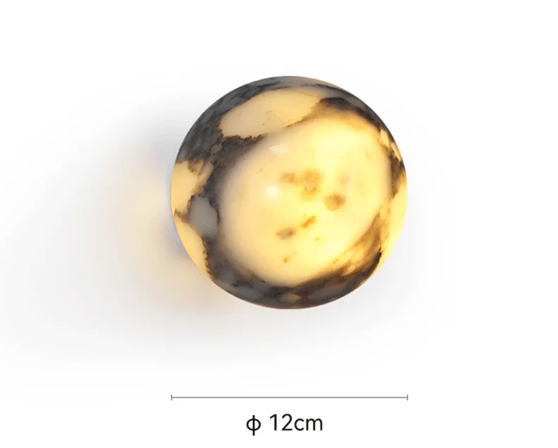Luxury Marble Globe Wall Light – Natural Stone LED Wall Lamp for Bedrooms, Living Rooms, Hallways & Staircases