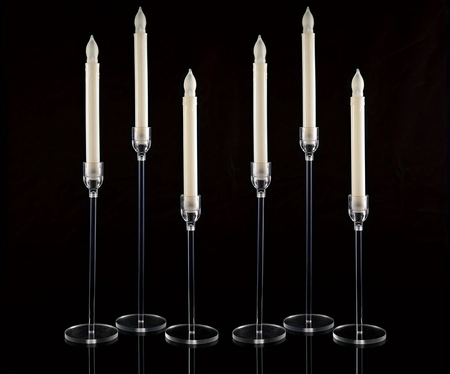 LumenAcry Acryl-Kerzenhalter Set (3-teilig)-Leuchtezauber