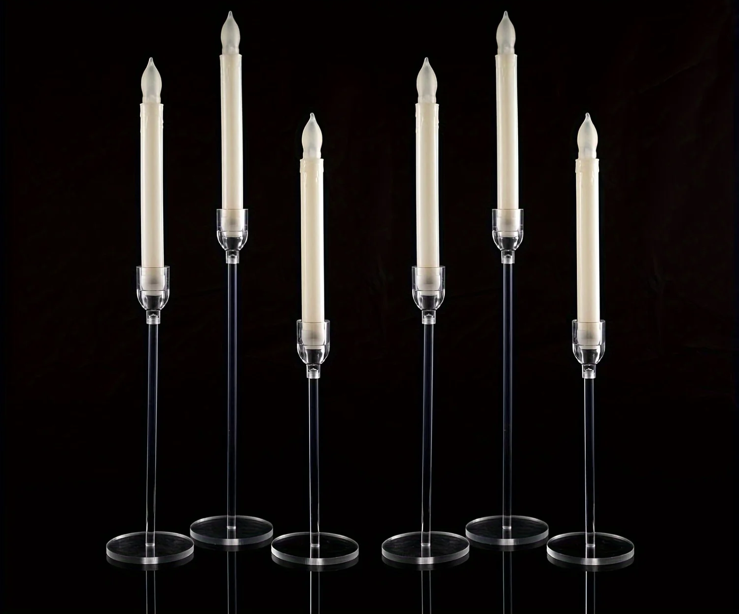 LumenAcry Acryl-Kerzenhalter Set (3-teilig)-Leuchtezauber
