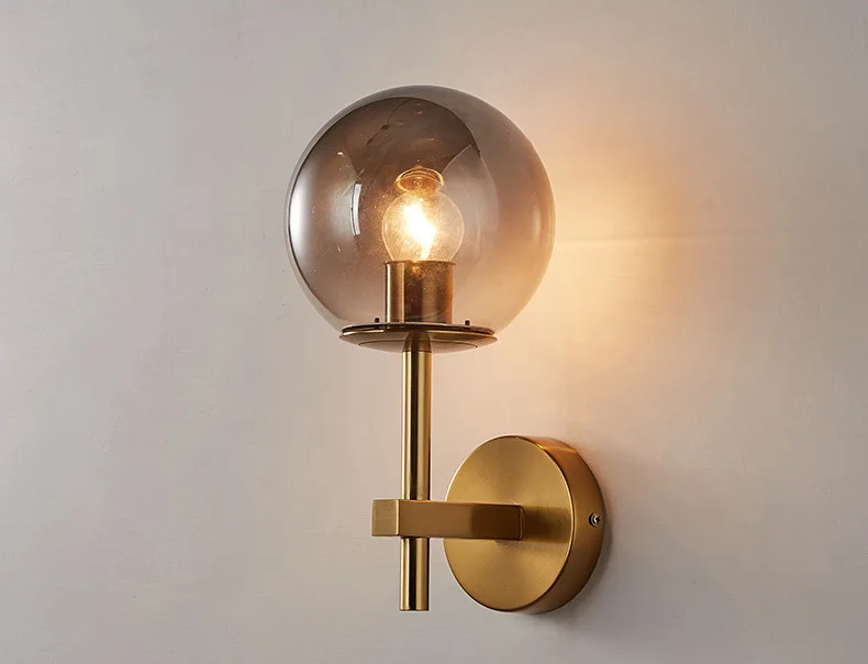 AuroraSphere Wall Light – Nordic Glass Globe LED Wall Lamp | Modern Ambient Lighting for Bedrooms & Bathrooms