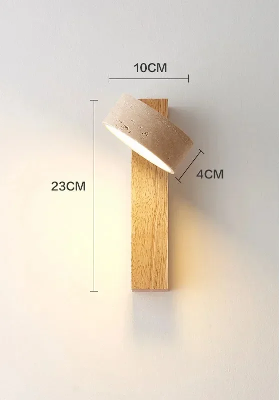 Travertine Wall Light – Wabi-Sabi LED Wall Lamp | Natural Stone Ambient Lighting | Japandi Interior Décor
