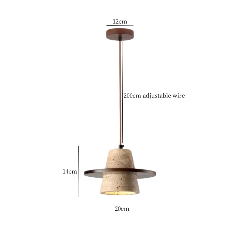 Travora Wabi Pendant Light – Natural Travertine Stone Ceiling Lamp | Japandi Ambient Lighting | Sculptural Interior Elegance