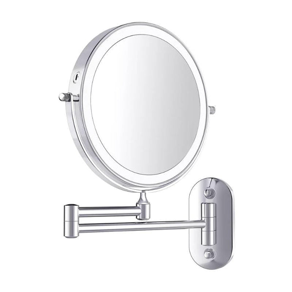 Chrom-Silber, wiederaufladbarer LED-Vergrößerungsspiegel für Make-up und Badezimmer-Leuchtezauber