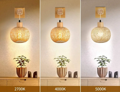 SolBambu Wandlampe – Handgeflochtene Bambuslaterne für Moderne Naturräume-Leuchtezauber