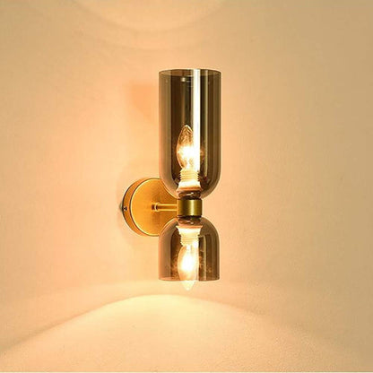Doppelkopf Glas Wandleuchte Led Sconce-Leuchtezauber