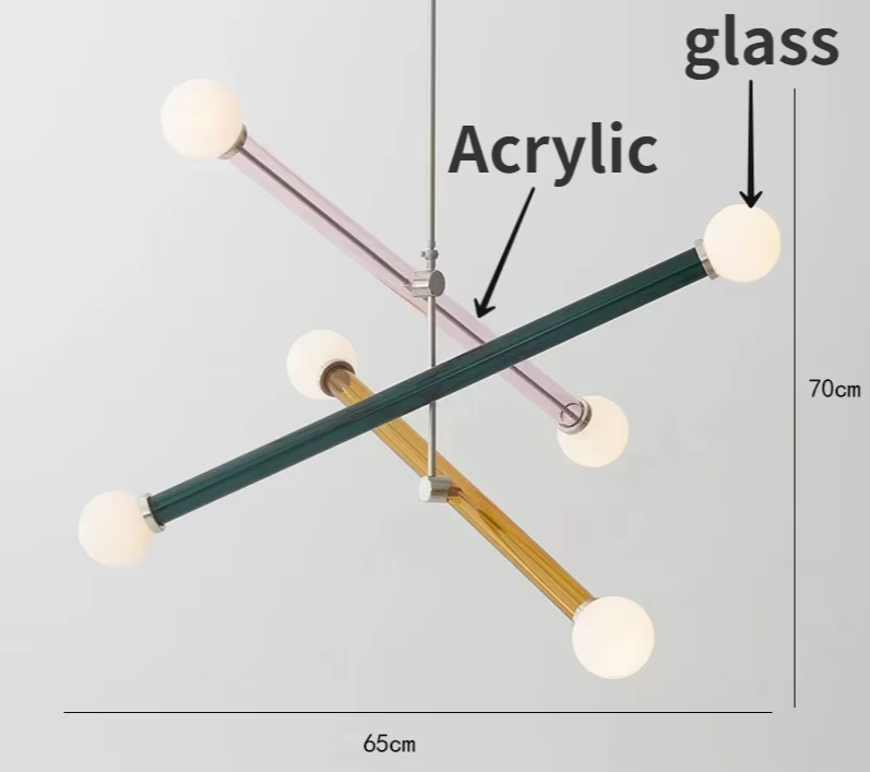 ArtGlow Modern Colorful Chandelier – Art Deco Glass & Acrylic Pendant Light for Contemporary Interiors