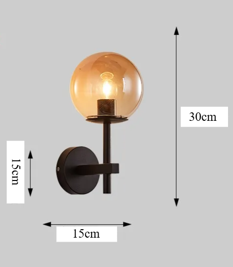 AuroraSphere Wall Light – Nordic Glass Globe LED Wall Lamp | Modern Ambient Lighting for Bedrooms & Bathrooms
